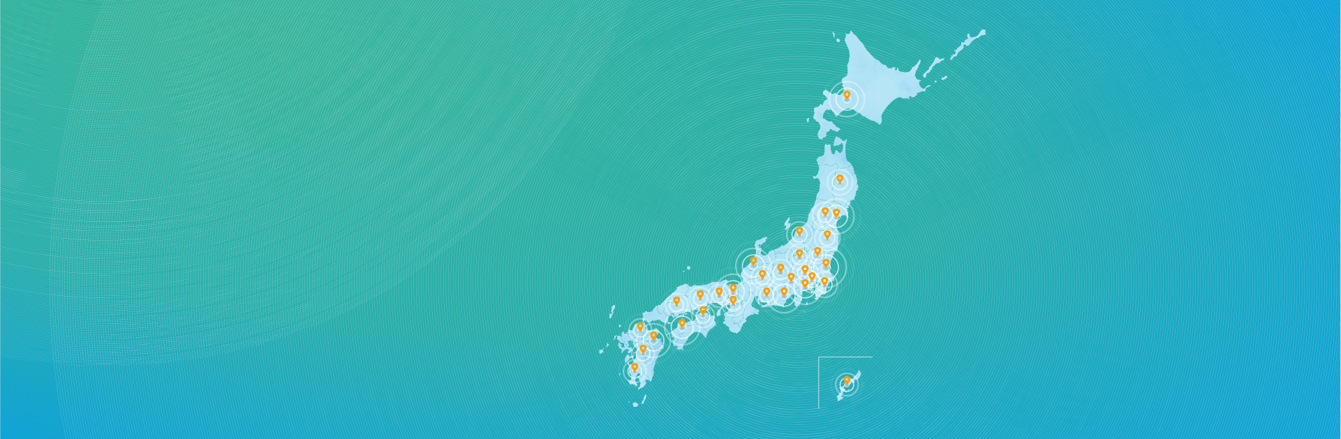 アットホームの不動産情報ネットワークが日本全土に広がるイメージ